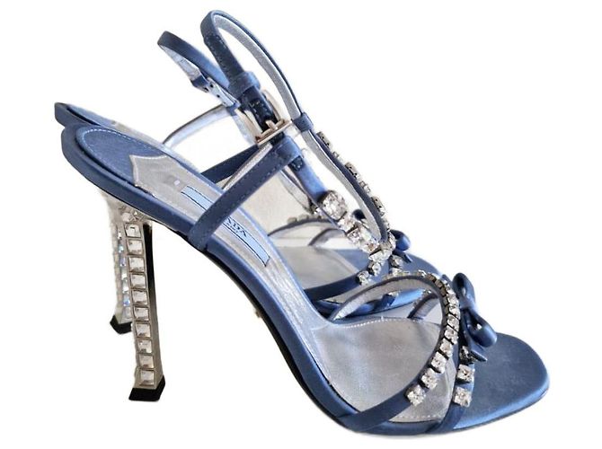 Sandali Prada in raso blu