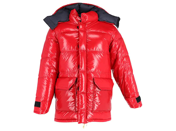 The North Face Brown Label Quilted Hooded Down Jacket in Red Nylon  ref.1061378