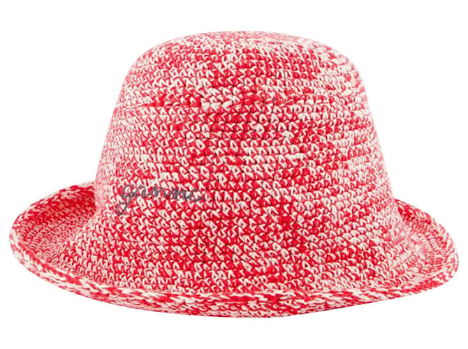 Crochet Bucket Hat - Ganni - Cotton - White  ref.1061380