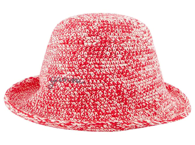 Crochet Bucket Hat - Ganni - Cotton - White  ref.1061385