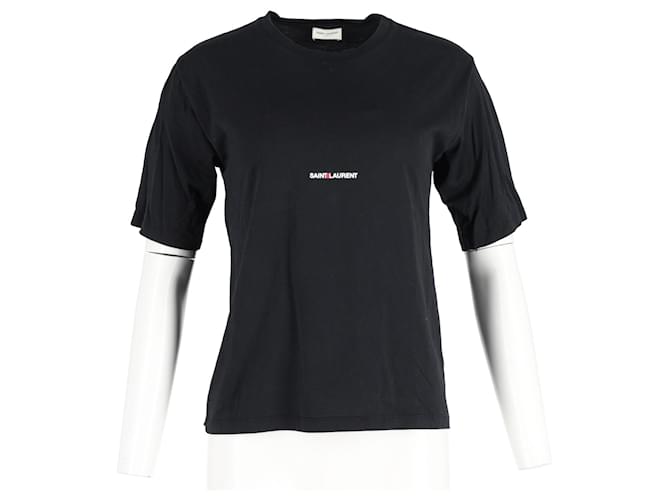 Saint Laurent Logo T-Shirt in Black Cotton   ref.1061407