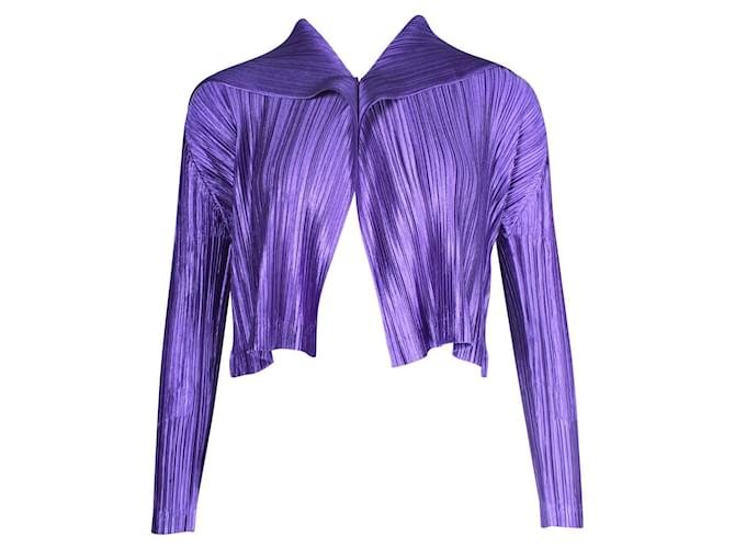Pleats Please Vibrant Purple Light Pleated Jacket Polyester  ref.1061446