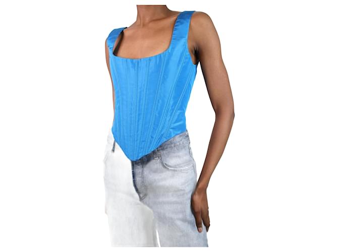 Autre Marque Top corsetto in faille di seta blu - taglia US 4  ref.1061506