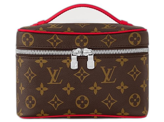 Louis Vuitton Mini Nice Bolsa de viagem vermelha de tecido Vermelho