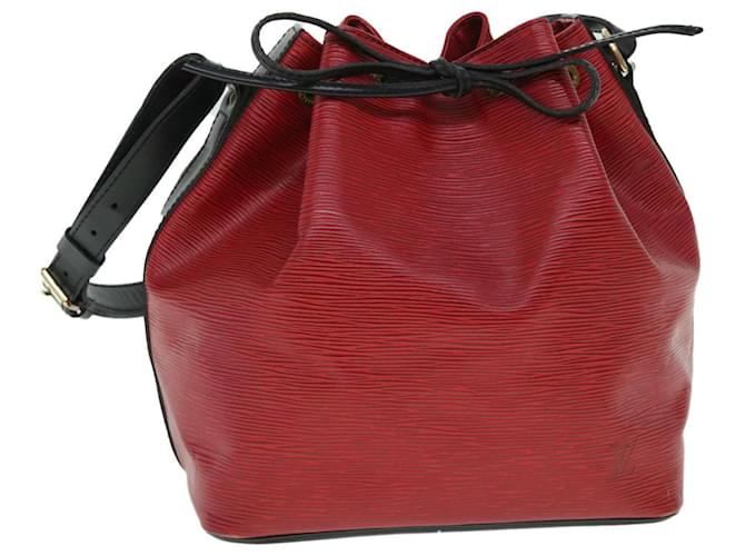 LOUIS VUITTON Epi Petit Noe Shoulder Bag bicolor Black Red M44172 LV Auth fm2697 Leather  ref.1061597