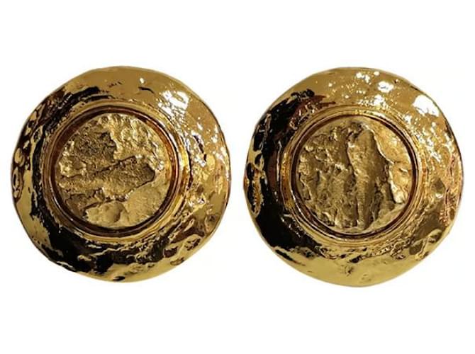 Yves Saint Laurent Earrings Golden Metal  ref.1061688