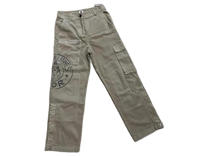 Dior Pants, leggings Brown Beige Cotton Elastane  ref.1061693