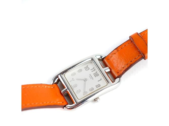 Hermès HERMES Montres T.  acier Orange  ref.1061725