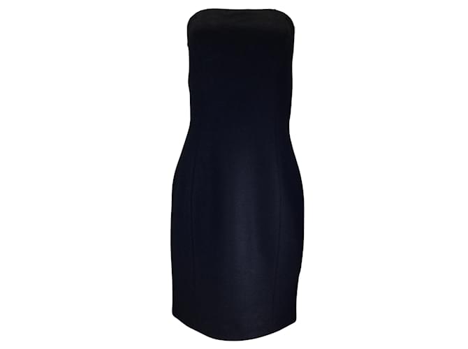 Michael Kors Black Strapless Wool Dress  ref.1061784