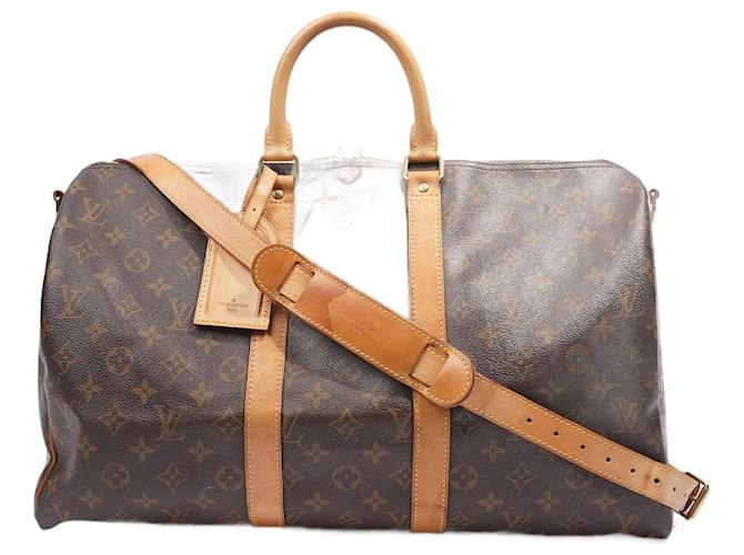 Louis Vuitton Monogram Keepall Duffle Bag 45 Brown