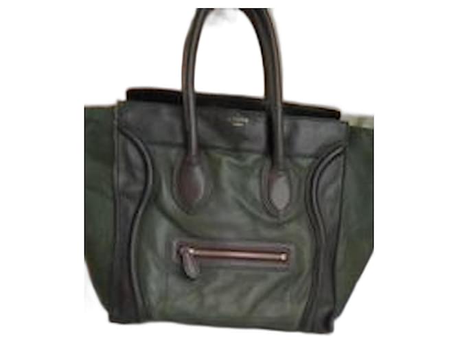 Luggage Céline bagagem Verde escuro Couro  ref.1061866
