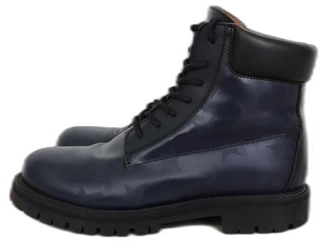 Valentino Garavani Ankle Boots Navy blue Leather  ref.1061870