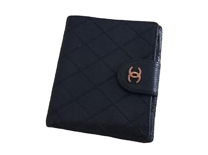 Autre Marque Chanel 2.55 Geldbörse aus schwarzem Leder
