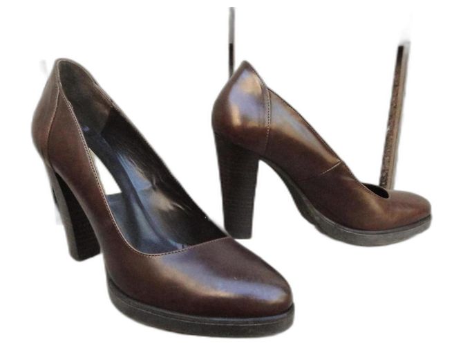 Autre Marque Bocage leather pumps dark brown size 36