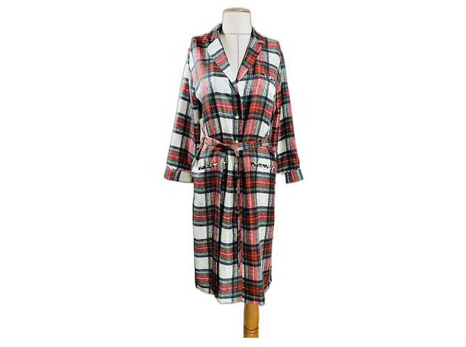Vestido de seda con estampado tartán La Prestic Ouiston Multicolor