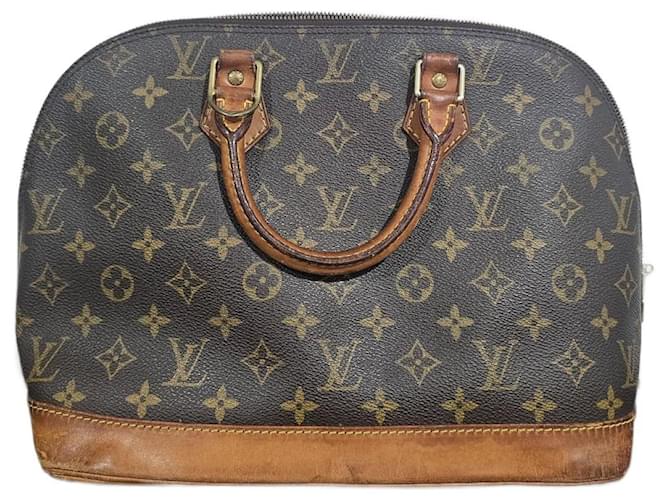 Louis Vuitton ALMA Brown Beige Leather  ref.1061888