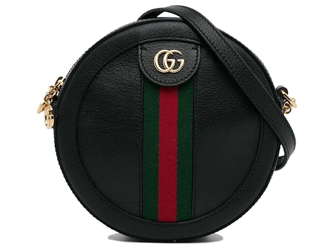Borsa a tracolla Ophidia tonda mini nera Gucci Nero Pelle Vitello