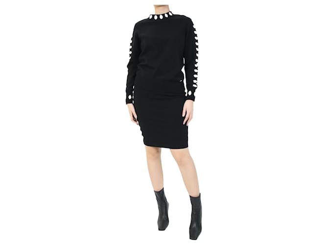Chanel Black floral embellished top and skirt set - size FR 36 Wool  ref.1061986