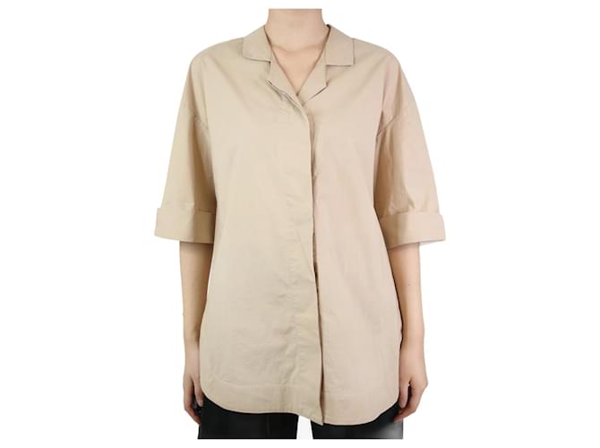 Piazza Sempione Neutral short-sleeved shirt - size IT 42 Cotton  ref.1061990