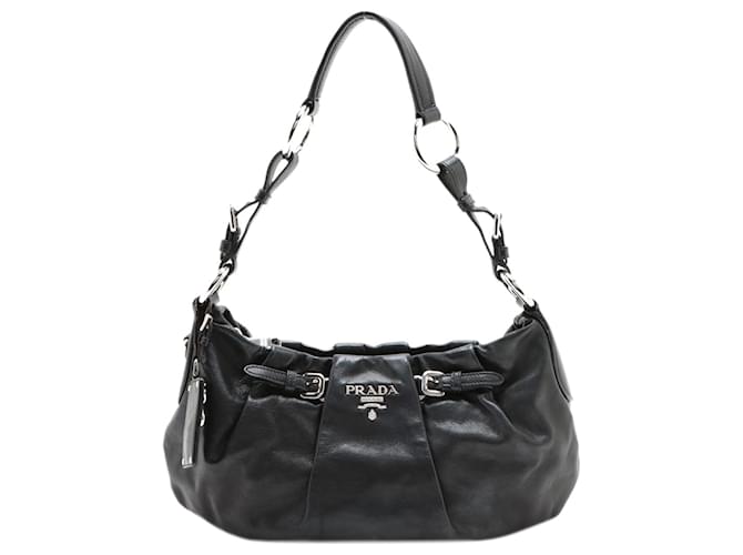 Prada Women's Logo Shoulder Bag - Black - Shoulder Bags