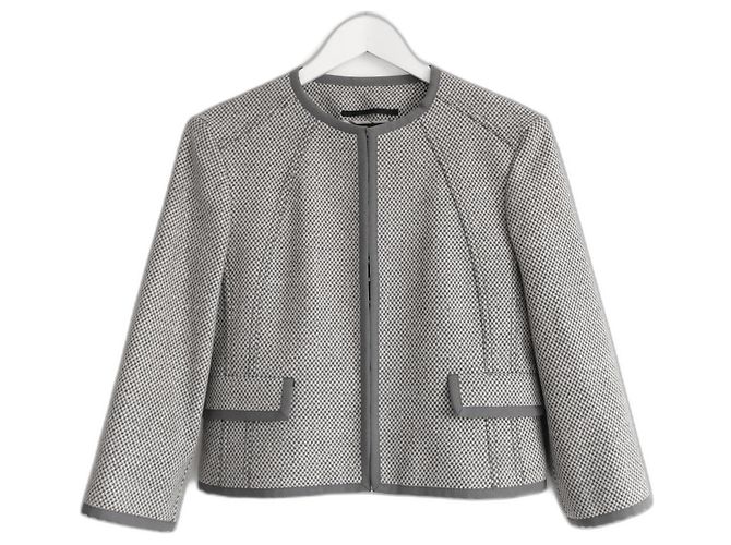 Burberry Broxam Wool Cashmere Boxy Jacket Grey