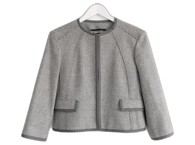 Burberry Broxam Wool Cashmere Boxy Jacket Grey  ref.1062031