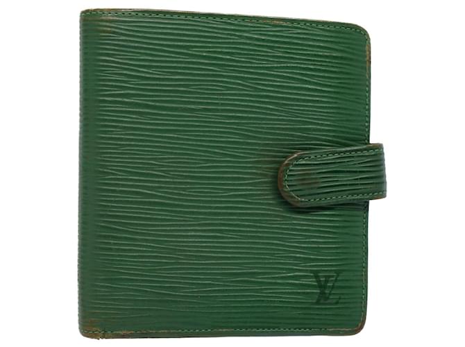 LOUIS VUITTON Epi Porte Billets Compact Bifold Wallet Green M63554 LV Auth 52470 Leather  ref.1062129