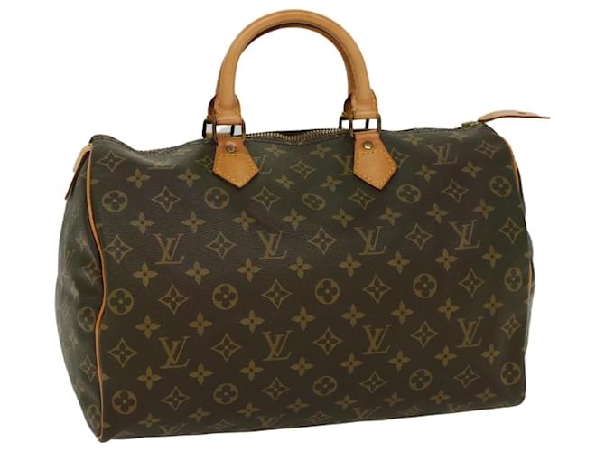 Louis Vuitton Monogram Speedy 35 Hand Bag M41524 LV Auth 51624 Cloth  ref.1062170