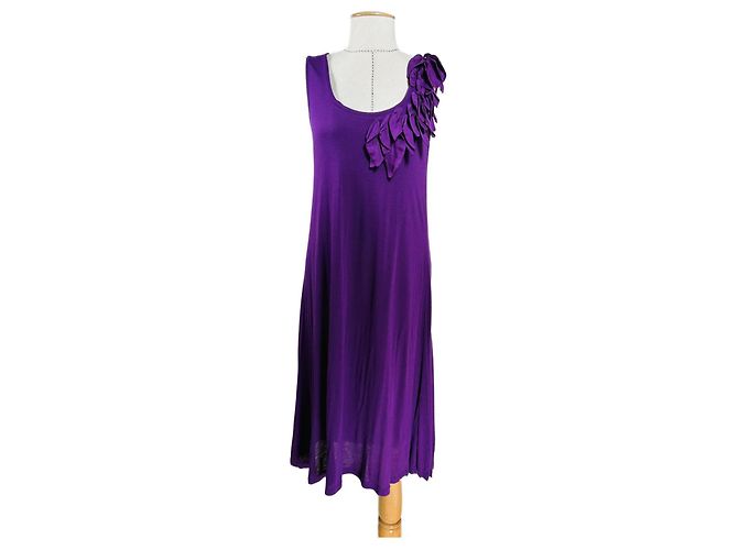 Vestido Ermanno Scervino Roxo de Seda e Viscose