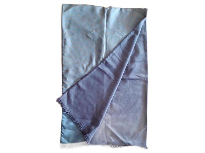 Hermès scarf Blue Silk Angora  ref.1062196