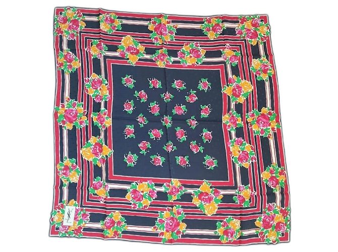 Sciarpa in seta Yves Saint Laurent Multicolore 84x84 