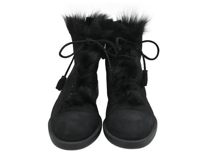 Stivaletti stringati foderati in shearling Pedro Garcia Nero