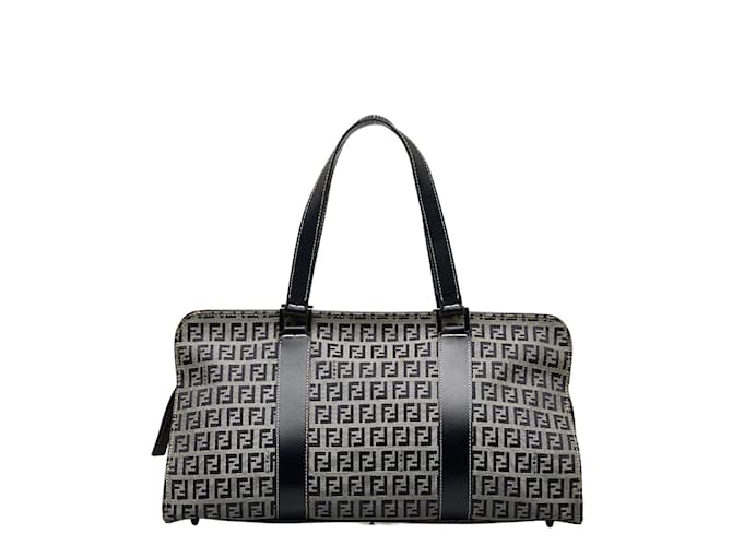 Fendi Zucchino Canvas Boston Bag  Canvas Handbag 8.3163090012E10 in Good condition Black Cloth  ref.1062252