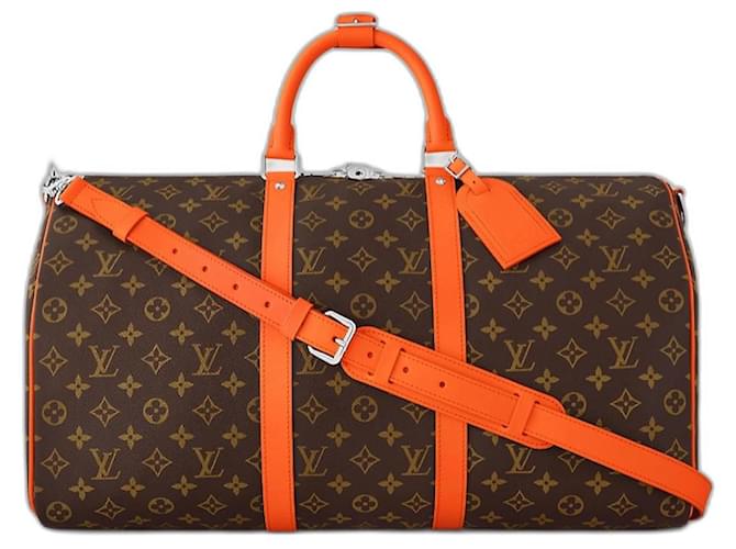 Louis Vuitton Keepall Bandouliere 50 Monogram Brown LV Orange