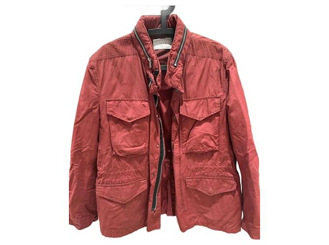 Lightweight IKKS jacket, Size XL Dark red Polyester  ref.1062296
