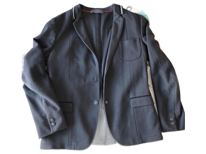 Ikks T-Mesh Jacket Black Dark Grey Cotton Size 52