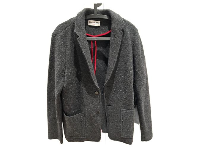 Zadig & Voltaire jacket 100% Wool Size L Dark grey
