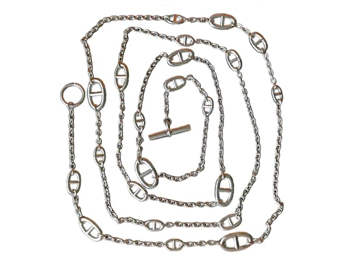Hermès Farandole 160 cm Long Necklace Silver 925 Box Silver hardware  ref.1062317