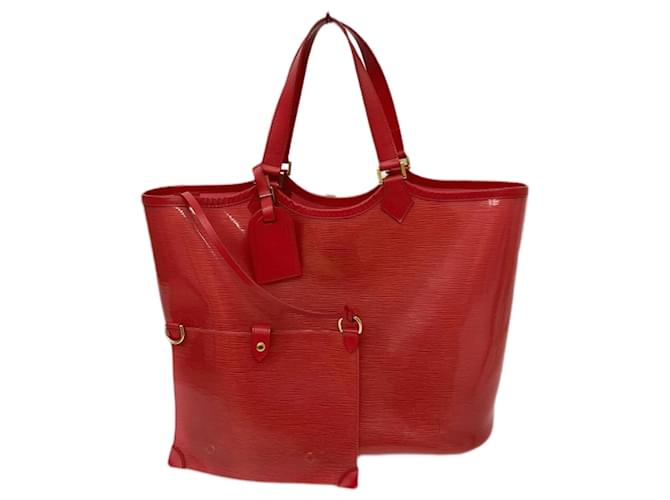 Louis Vuitton Cabas Rosso Pelle verniciata  ref.1062441