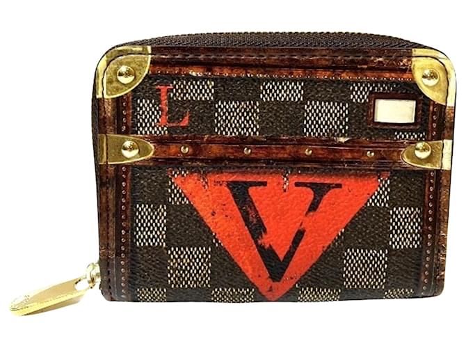 Louis Vuitton Porte monnaie Zippy Marrone Tela  ref.1062520