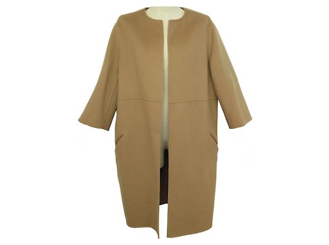 Cappotto Yves Saint Laurent 272780 GIACCA LUNGA L 42 GIACCA CAPPOTTO IN CASHMERE Cammello Cachemire  ref.1062576