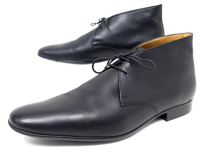 Hermès CHAUSSURES HERMES BOTTILLONS CHUKKA 42.5 CUIR NOIR BOITE LEATHER SHOES  ref.1062784