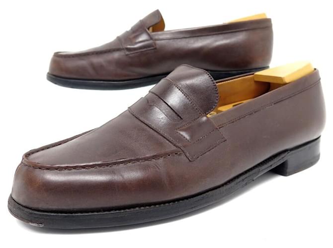 JM WESTON LOAFERS 180 8C 42 FINE BROWN LEATHER + BOXED SHOEF SHEETS  ref.1062785