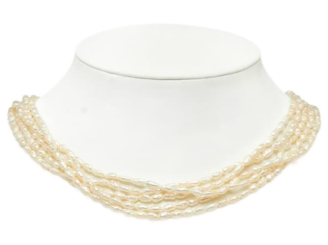 & Other Stories [Luxus] 5-Strang Perlenkette Naturmaterial Halskette in ausgezeichnetem Zustand Weiß  ref.1062832