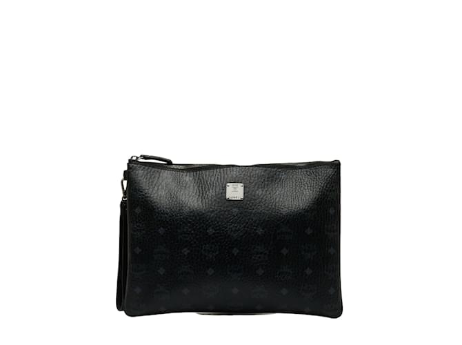 MCM Visetos Clutch Bag Black Cloth  ref.1062836