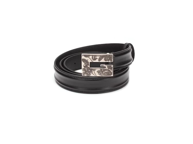 Gucci Leather G Buckle Belt  Leather Belt in Excellent condition Black  ref.1062866