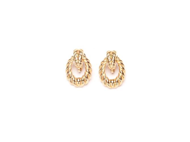 Dior Twisted Puff Door Knocker Earrings Golden Metal  ref.1062871