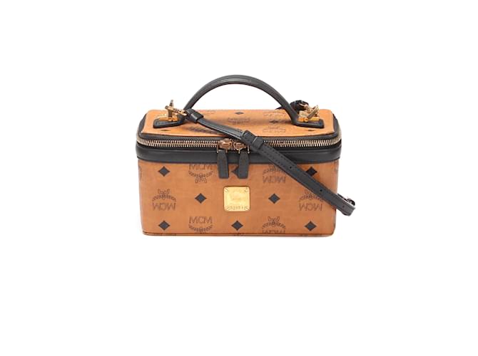 MCM Visetos Vanity Bag  Canvas Crossbody Bag in Good condition Orange Cloth  ref.1062872