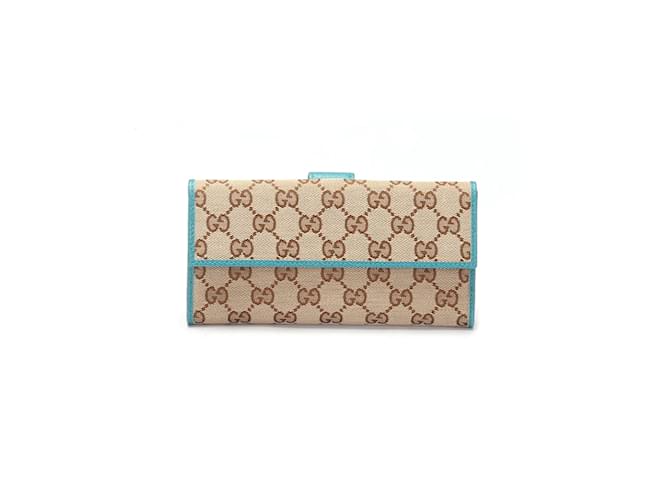Gucci GG Canvas Continental Wallet Canvas Long Wallet in Excellent condition Brown Cloth  ref.1062908