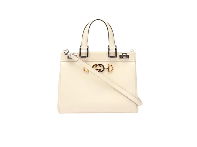 Gucci Zumi Leather Top Handle Bag Leather Crossbody Bag in Excellent condition White  ref.1062911